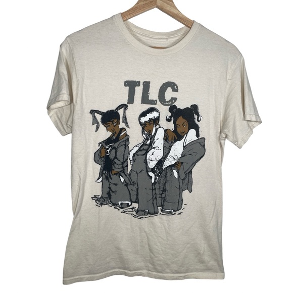 TLC cream graphic short sleeve t shirt size small - Picture 1 of 3